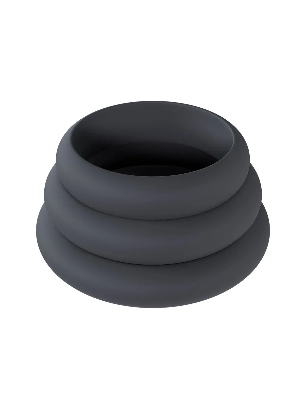 CONJUNTO DE 3 ANÉIS EM SILICONE PARA O PÉNIS WIDE O L/XL/XXL PRETO LEVELZ