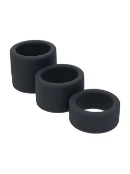 CONJUNTO DE 3 EXTENSORES PARA TESTÍCULOS EM SILICONE LIQUÍDO S/M/L PRETO LEVELZ