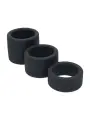 CONJUNTO DE 3 EXTENSORES PARA TESTÍCULOS EM SILICONE LIQUÍDO S/M/L PRETO LEVELZ