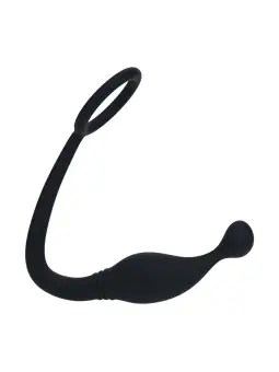 ESTIMULADOR DE PRÓSTATA COM ANEL DE SILICONE S PRETO LEVELZ