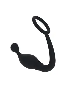 ESTIMULADOR DE PRÓSTATA COM ANEL DE SILICONE L PRETO LEVELZ