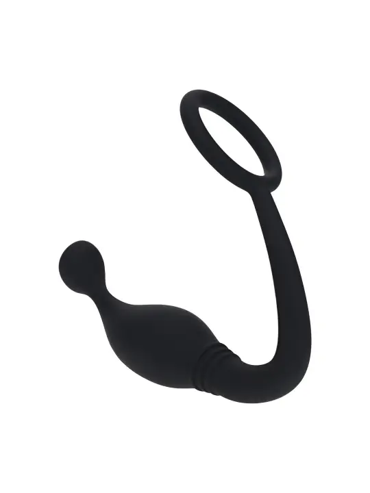 ESTIMULADOR DE PRÓSTATA COM ANEL DE SILICONE L PRETO LEVELZ