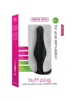 PLUG ANAL BUTT PLUG COM PEGA PRETO MÉDIO