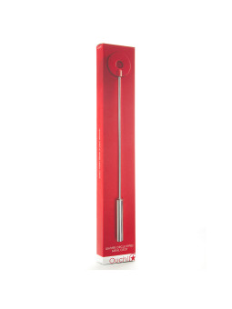 CHIBATA OUCH! LEATHER CIRCLE TIPPED METAL CROP VERMELHA