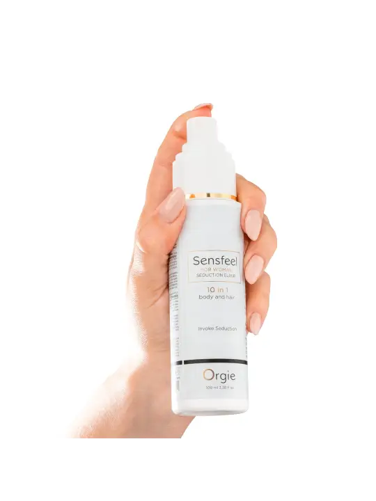 LOÇÃO 10 EM 1 PARA CORPO E CABELO COM FEROMONAS SENSFEEL FOR WOMAN 100ML ORGIE