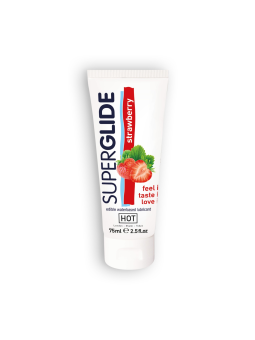 LUBRIFICANTE COMESTÍVEL HOT™ SUPERGLIDE MORANGO 75ML