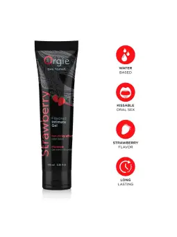 LUBRIFICANTE À BASE DE ÁGUA COM SABOR A MORANGO 100ML ORGIE