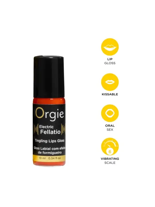 GLOSS COM EFEITO VIBRATÓRIO ELECTRIC FELLATIO 10ML ORGIE