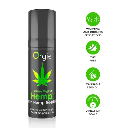 GEL COM VIBRAÇÃO INTENSE ORGASM HEMP 15ML ORGIE