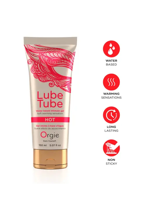 LUBRIFICANTE À BASE DE ÁGUA COM EFEITO DE AQUECIMENTO LUBE TUBE 150ML ORGIE