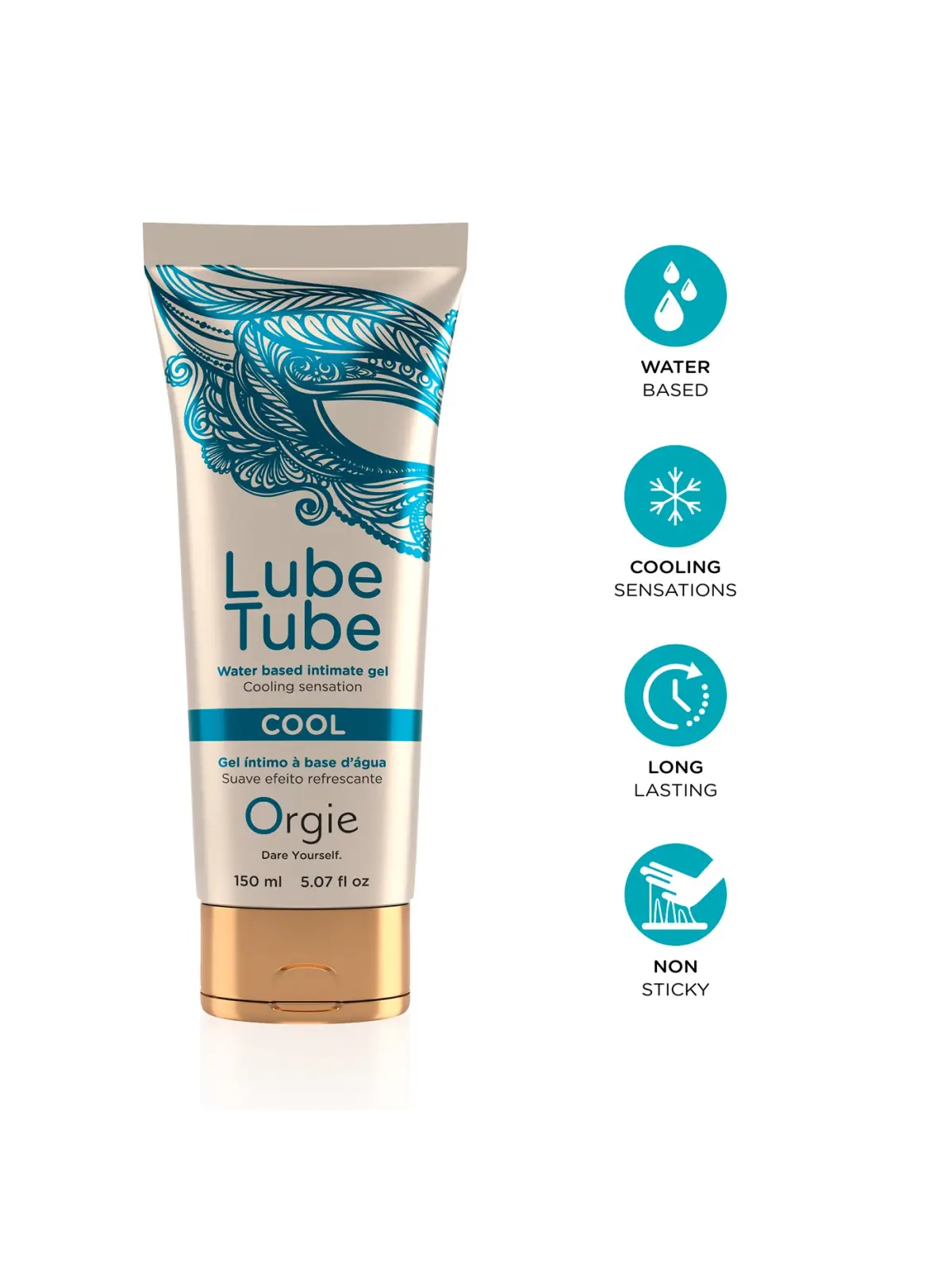 LUBRIFICANTE À BASE DE ÁGUA COM EFEITO FRIO LUBE TUBE 150ML ORGIE