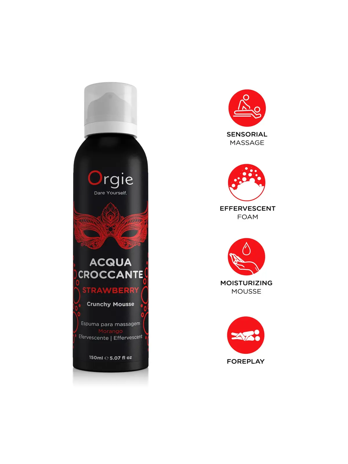 ESPUMA DE MASSAGEM CRACKELING ACQUA CROCCANTE MORANGO 150ML ORGIE
