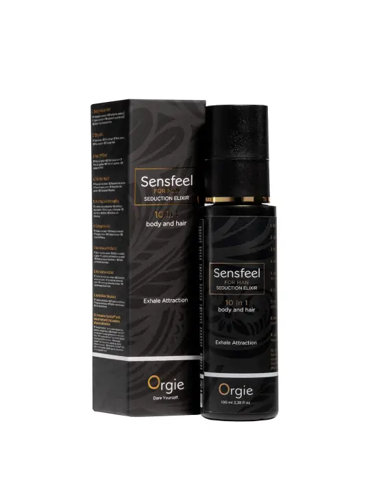 LOÇÃO 10 EM 1 PARA CORPO E CABELO COM FEROMONAS SENSFEEL FOR MAN 100ML ORGIE