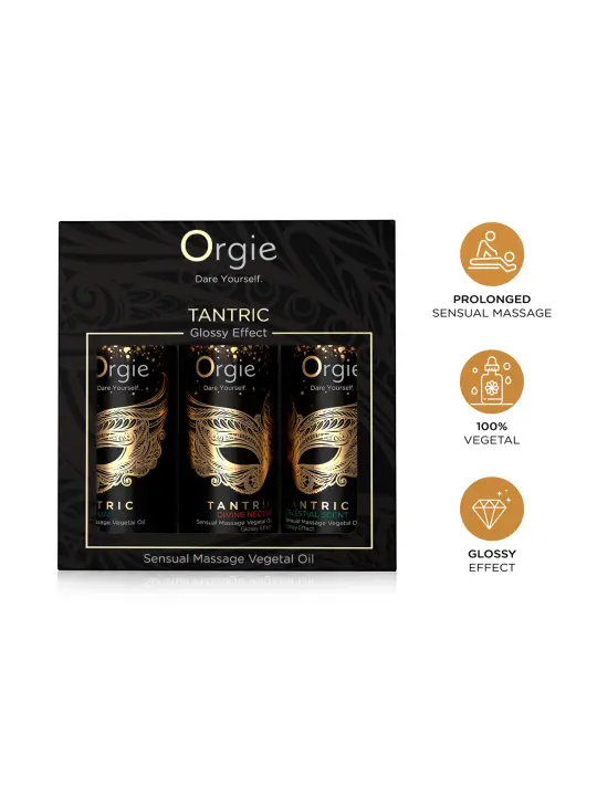 CONJUNTO DE ÓLEOS DE MASSAGEM TANTRIC SENSUAL MINI SIZE 3X30ML ORGIE