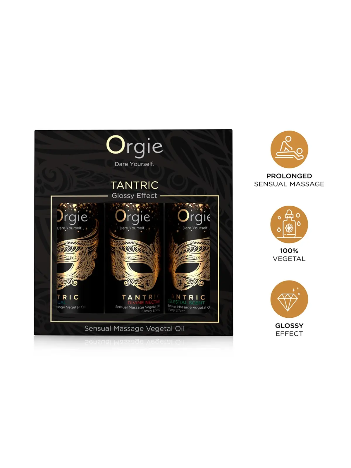 CONJUNTO DE ÓLEOS DE MASSAGEM TANTRIC SENSUAL MINI SIZE 3X30ML ORGIE