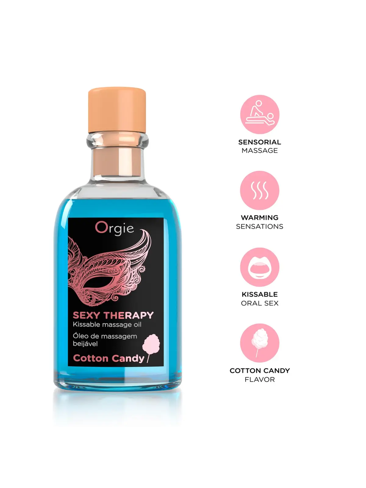 KIT DE MASSAGEM LIPS SEXY THERAPY ALGODÃO DOCE 100ML ORGIE