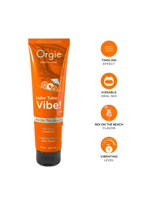 LUBRIFICANTE LUBE TUBE VIBE! SEX ON THE BEACH INTENSIDADE BAIXA ORGIE 100ML