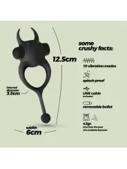 DAEMON ANEL PARA O PÉNIS COM BALA RECARREGÁVEL PRETO CRUSHIOUS