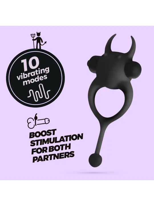 DAEMON ANEL PARA O PÉNIS COM VIBRAÇÃO PRETO CRUSHIOUS