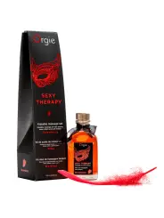 KIT DE MASSAGEM BEIJÁVEL SEXY THERAPY MORANGO ORGIE 100ML