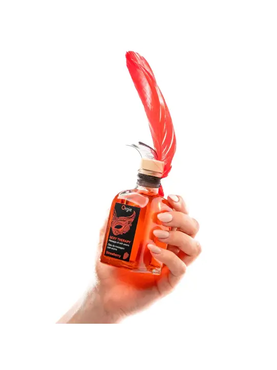 KIT DE MASSAGEM BEIJÁVEL SEXY THERAPY MORANGO ORGIE 100ML