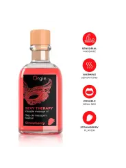 KIT DE MASSAGEM BEIJÁVEL SEXY THERAPY MORANGO ORGIE 100ML