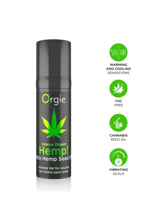 GEL COM VIBRAÇÃO INTENSE ORGASM HEMP 15ML ORGIE