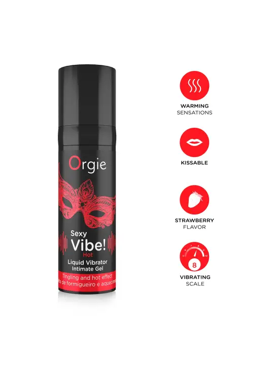 GEL COM VIBRAÇÃO E COM EFEITO DE AQUECIMENTO SEXY VIBE 15ML ORGIE