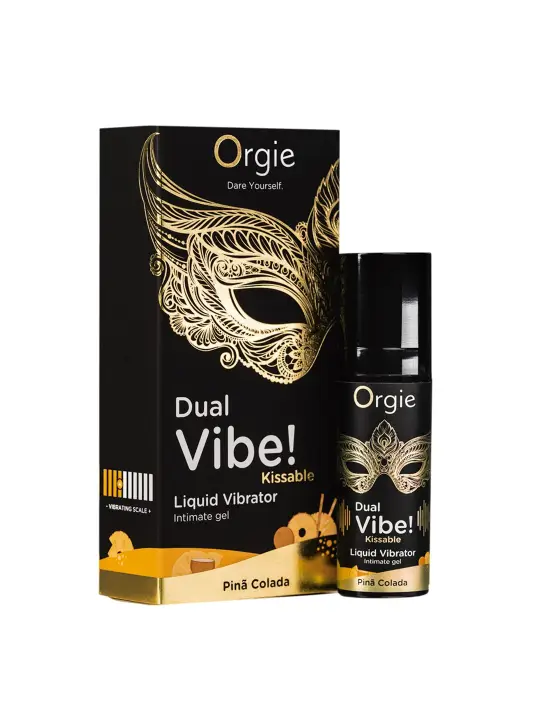 VIBRADOR LÍQUIDO COM SABOR A PIÑA COLADA DUAL VIBE 15ML ORGIE