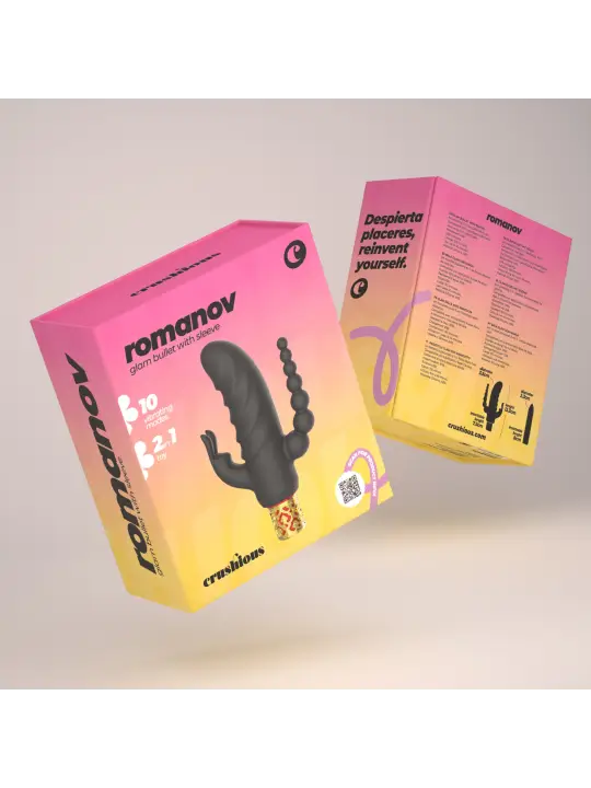 ROMANOV VIBRADOR CLÁSSICO COM MANGA DE SILICONE AMOVÍVEL CRUSHIOUS