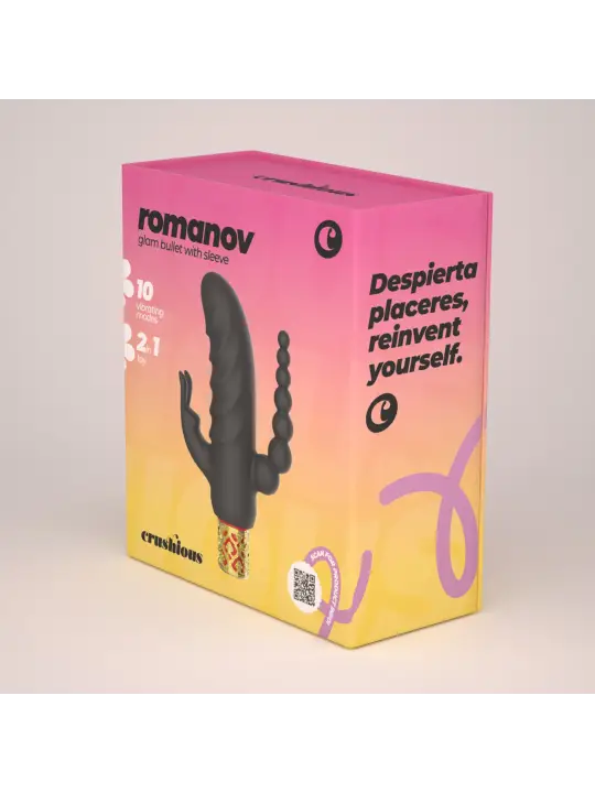 ROMANOV VIBRADOR CLÁSSICO COM MANGA DE SILICONE AMOVÍVEL CRUSHIOUS