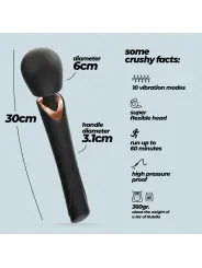 HOLLY MASSAJADOR VARINHA RECARREGÁVEL PRETO CRUSHIOUS