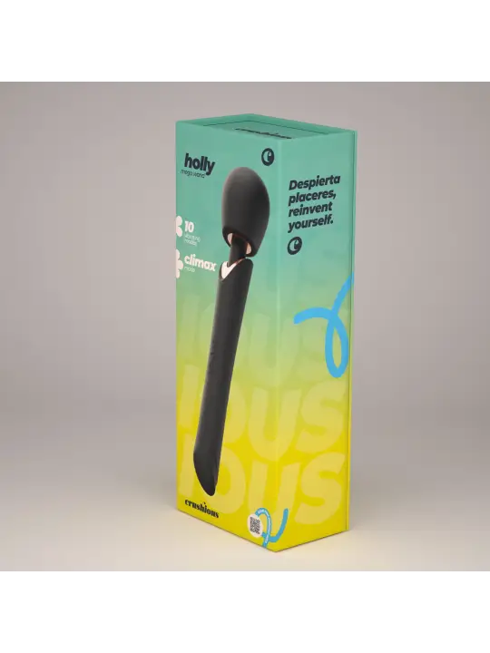 HOLLY MASSAJADOR VARINHA RECARREGÁVEL PRETO CRUSHIOUS