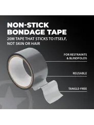 FITA BONDAGE PVC NON-STICK 20 M PRATEADA OUCH!