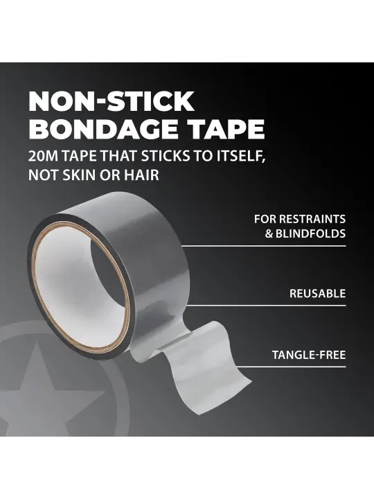 FITA BONDAGE PVC NON-STICK 20 M PRATEADA OUCH!