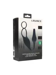 ESTIMULADOR DE PRÓSTATA EM SILICONE COM VIBRAÇÃO E ANEL PARA O PÉNIS LEVELZ