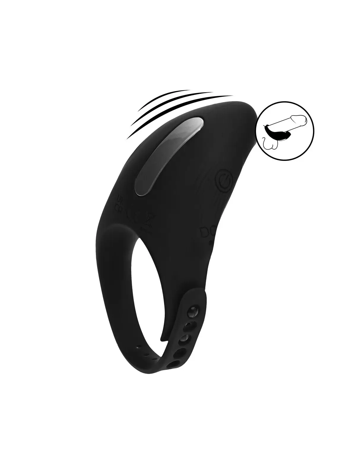 ANEL VIBRATÓRIO E AJUSTÁVEL PARA O PÉNIS EM SILICONE PRETO LEVELZ