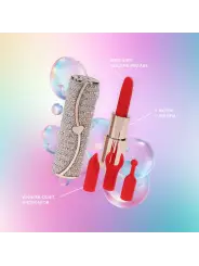 VIBRADOR COM 4 ACESSÓRIOS CANDY LIPSTICK ROSA LOVELINE