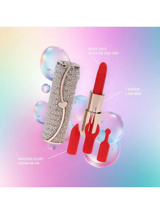 VIBRADOR COM 4 ACESSÓRIOS CANDY LIPSTICK ROSA LOVELINE