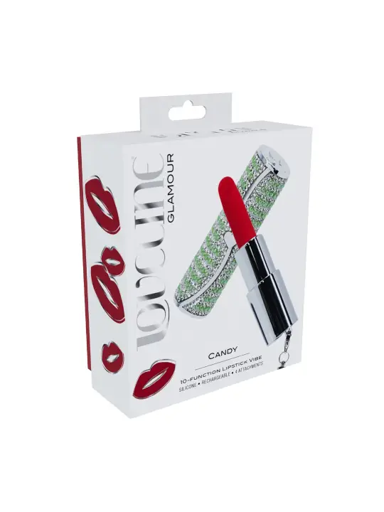 VIBRADOR COM 4 ACESSÓRIOS CANDY LIPSTICK VERDE LOVELINE