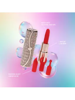 VIBRADOR COM 4 ACESSÓRIOS TIFFANY LIPSTICK ROSA LOVELINE