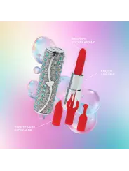VIBRADOR COM 4 ACESSÓRIOS TIFFANY LIPSTICK AZUL LOVELINE