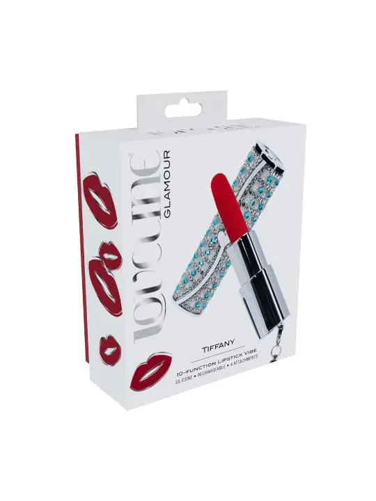 VIBRADOR COM 4 ACESSÓRIOS TIFFANY LIPSTICK AZUL LOVELINE