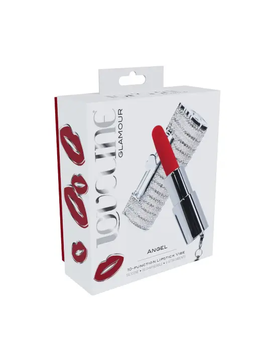 VIBRADOR COM 4 ACESSÓRIOS ANGEL LIPSTICK CLEAR LOVELINE