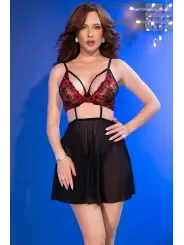 CAMISA DE NOITE E TANGA CR-4869 CHILIROSE