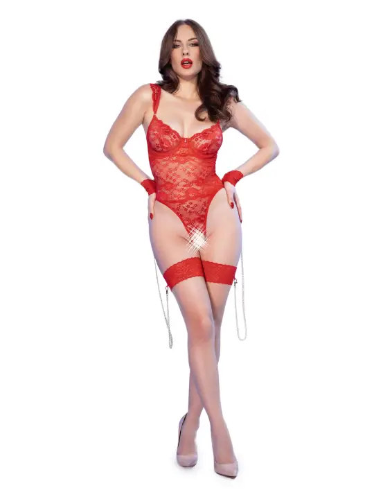BODY COM ALGEMAS CR-4881 VERMELHO CHILIROSE