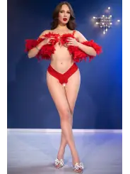 TANGA DE RENDA COM ABERTURA CR-4885 VERMELHA CHILIROSE