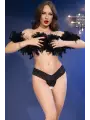 TANGA DE RENDA COM ABERTURA CR-4885 PRETA CHILIROSE