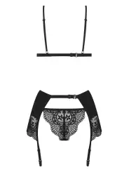 CONJUNTO DE 3 PEÇAS OBSIDIAN DESIRE SET BEAUTY NIGHT FASHION PRETO