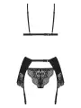 CONJUNTO DE 3 PEÇAS OBSIDIAN DESIRE SET BEAUTY NIGHT FASHION PRETO